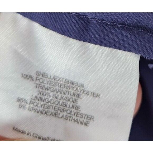 Tory Burch Womens Size 4 Solid Blue 100% Silk Tank Top Black Overlay Polyester - Picture 9 of 11